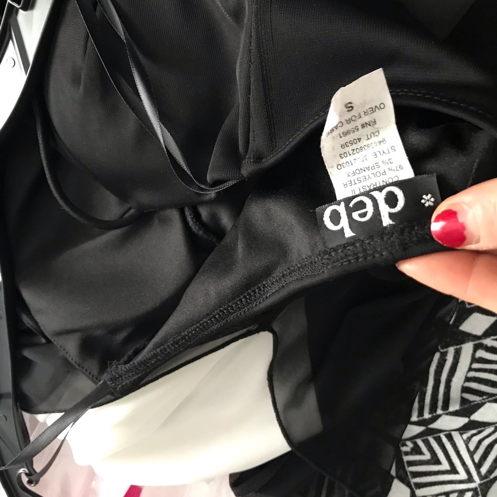 Long Halter black and white dress - size Small - Picture 3 of 3